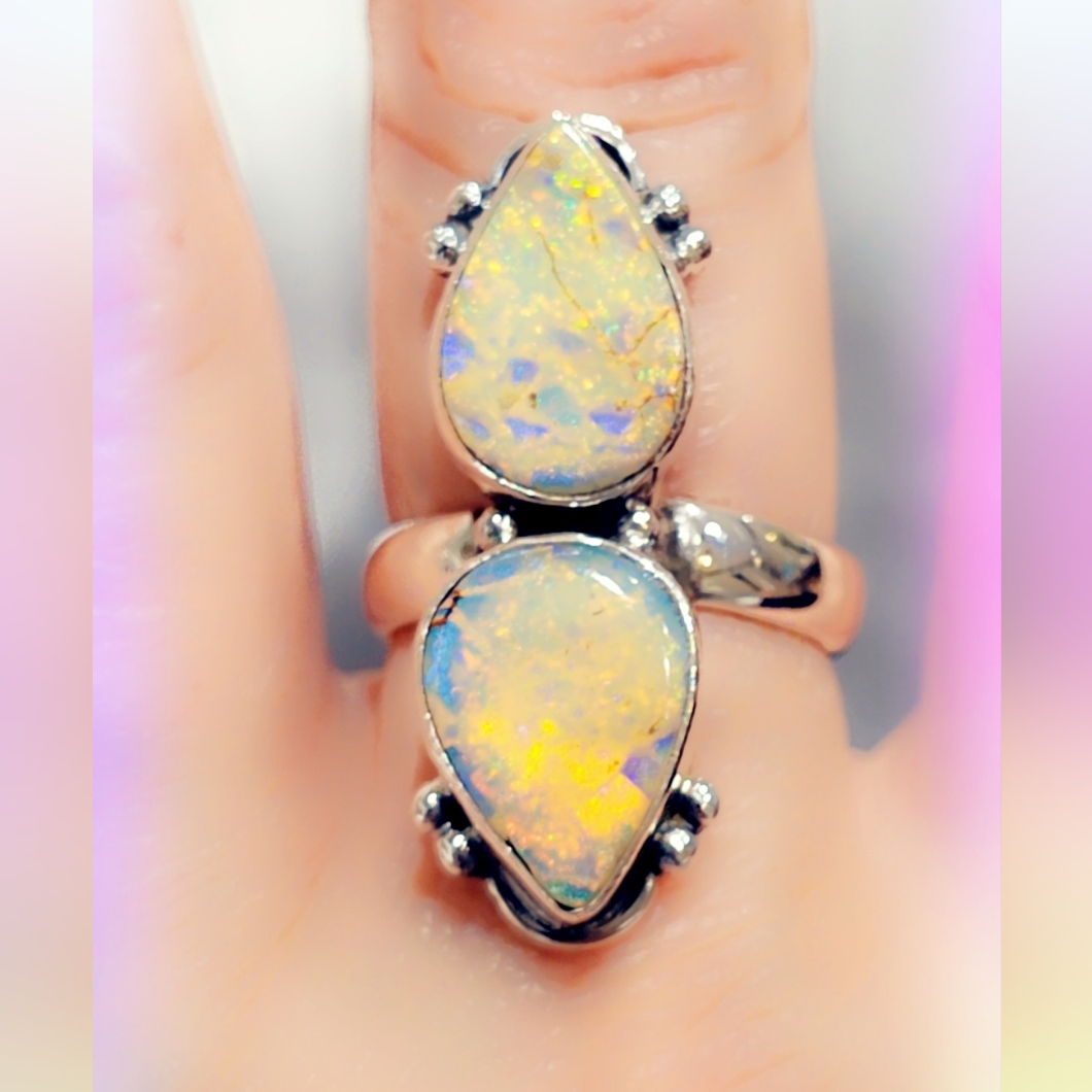Monarch Opal Sterling Silver Gemstone Ring 147$